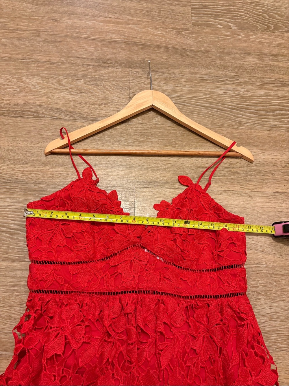Bardot Red Lace Midi Dress - Picture 6 of 11